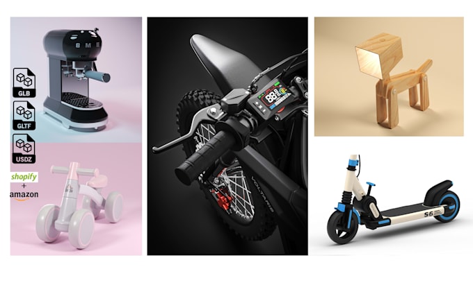 create 3d glb, gltf and usdz models for shopify amazon, ar