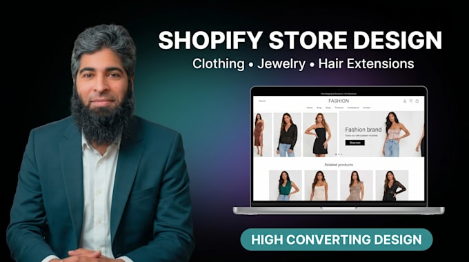 design or revamp shopify clothing store, jewelry, hair extension store