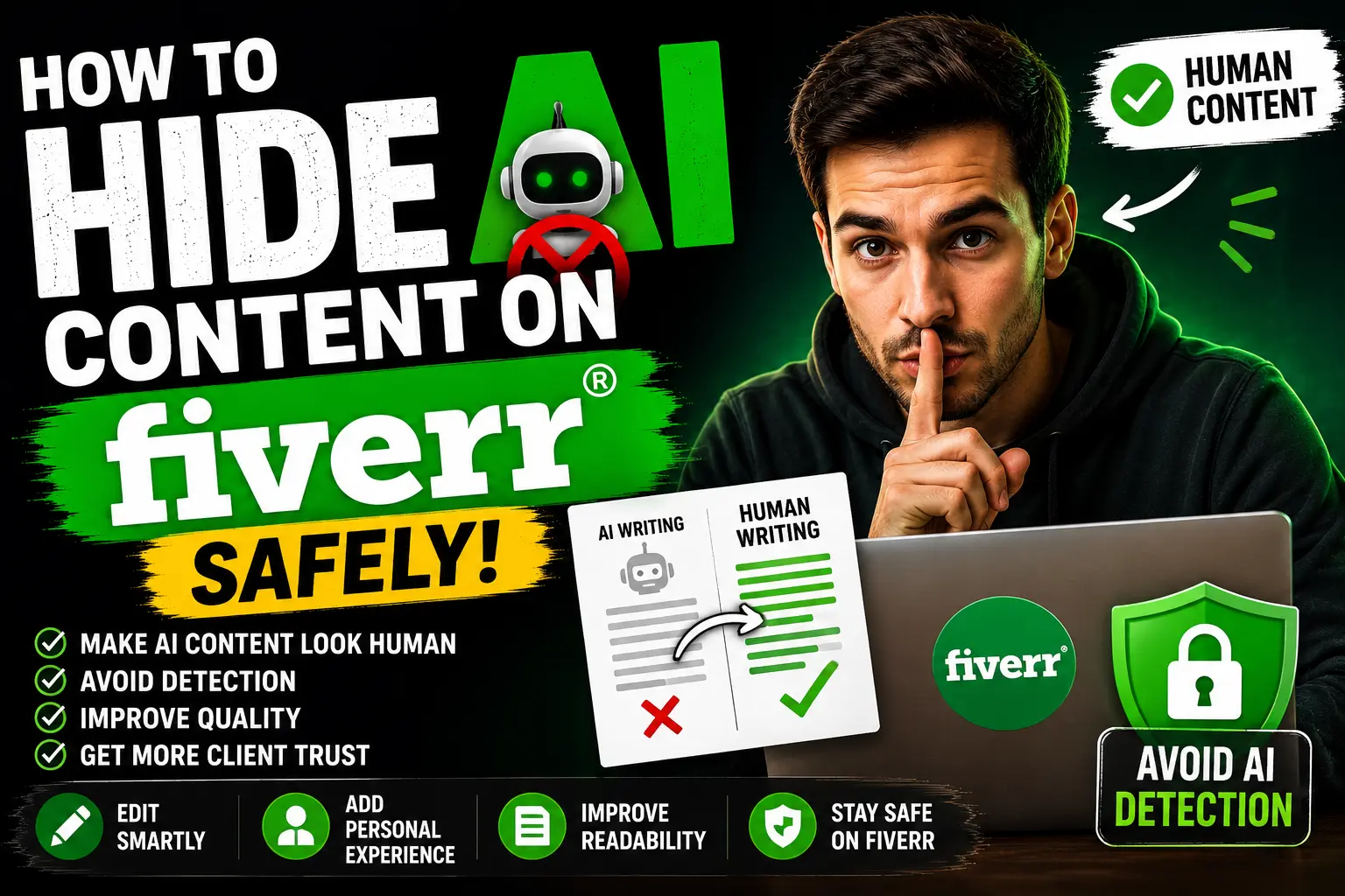 How to Hide AI Content on Fiverr