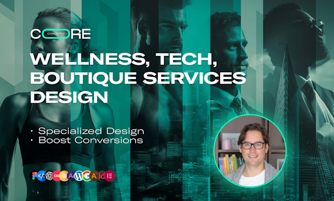 create a stunning wellness , tech, boutique services wordpress website