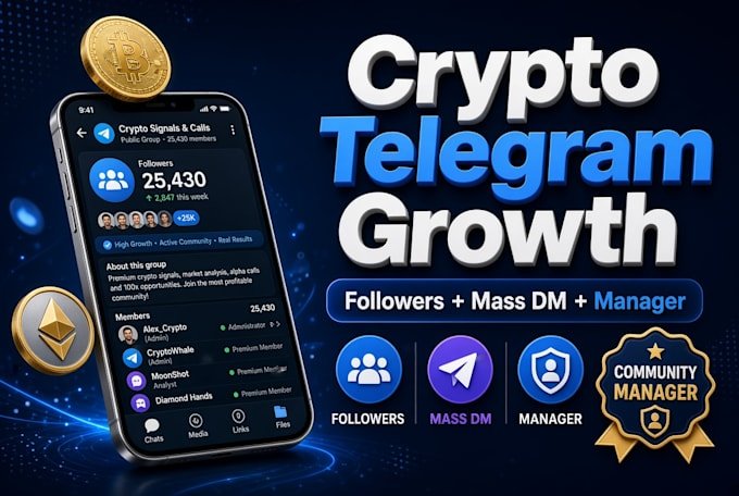 crypto telegram promotion telegram follower telegram community manager mass dm