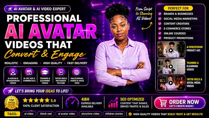 I will create custom avatar ai film video reels storytime ai tiktok videos